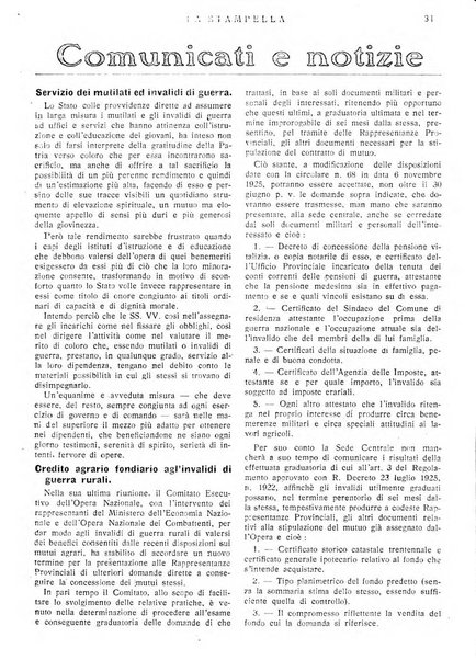 La stampella periodico mensile della sezione milanese dell'Associazione nazionale fra mutilati ed invalidi di guerra