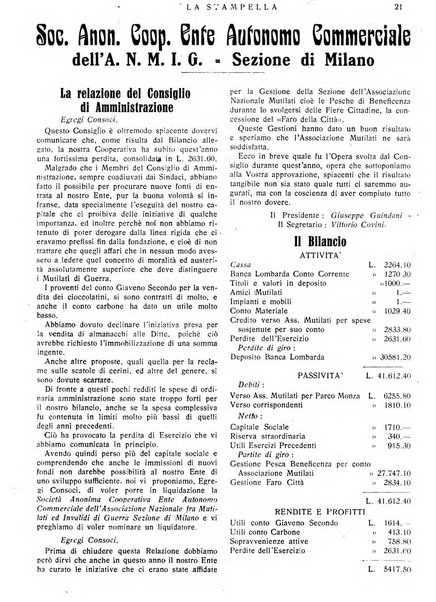 La stampella periodico mensile della sezione milanese dell'Associazione nazionale fra mutilati ed invalidi di guerra