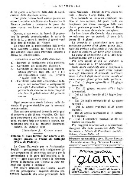 La stampella periodico mensile della sezione milanese dell'Associazione nazionale fra mutilati ed invalidi di guerra