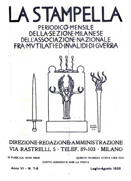 La stampella periodico mensile della sezione milanese dell'Associazione nazionale fra mutilati ed invalidi di guerra