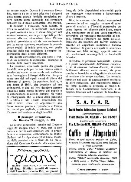 La stampella periodico mensile della sezione milanese dell'Associazione nazionale fra mutilati ed invalidi di guerra