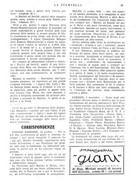 La stampella periodico mensile della sezione milanese dell'Associazione nazionale fra mutilati ed invalidi di guerra