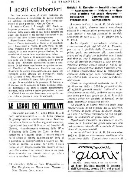 La stampella periodico mensile della sezione milanese dell'Associazione nazionale fra mutilati ed invalidi di guerra