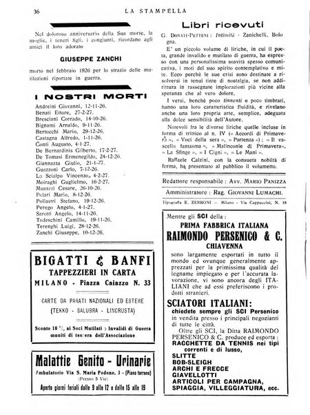 La stampella periodico mensile della sezione milanese dell'Associazione nazionale fra mutilati ed invalidi di guerra