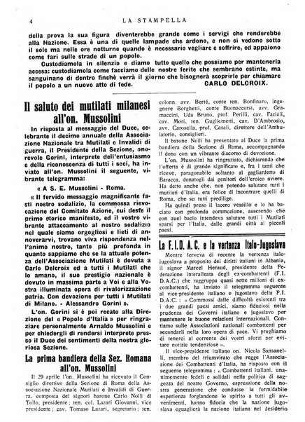 La stampella periodico mensile della sezione milanese dell'Associazione nazionale fra mutilati ed invalidi di guerra