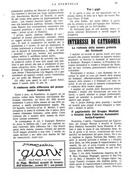 La stampella periodico mensile della sezione milanese dell'Associazione nazionale fra mutilati ed invalidi di guerra