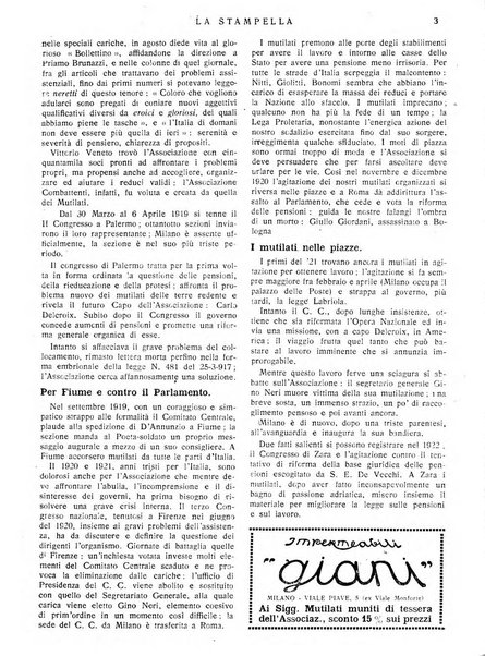 La stampella periodico mensile della sezione milanese dell'Associazione nazionale fra mutilati ed invalidi di guerra