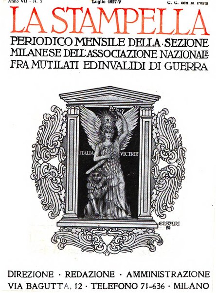 La stampella periodico mensile della sezione milanese dell'Associazione nazionale fra mutilati ed invalidi di guerra