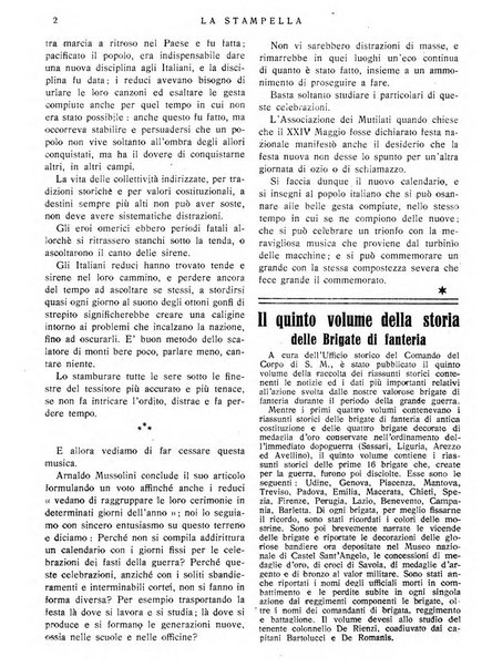 La stampella periodico mensile della sezione milanese dell'Associazione nazionale fra mutilati ed invalidi di guerra