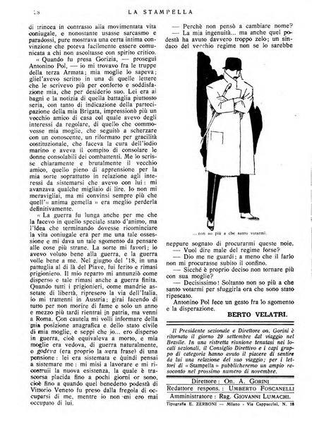 La stampella periodico mensile della sezione milanese dell'Associazione nazionale fra mutilati ed invalidi di guerra