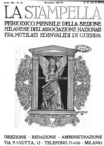 La stampella periodico mensile della sezione milanese dell'Associazione nazionale fra mutilati ed invalidi di guerra