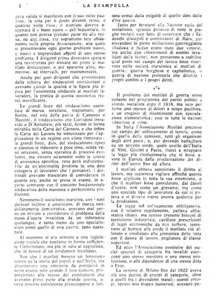 La stampella periodico mensile della sezione milanese dell'Associazione nazionale fra mutilati ed invalidi di guerra