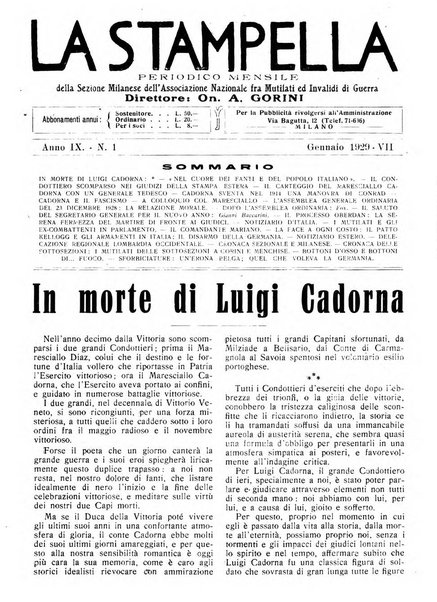 La stampella periodico mensile della sezione milanese dell'Associazione nazionale fra mutilati ed invalidi di guerra