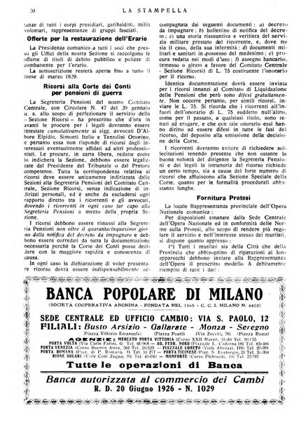 La stampella periodico mensile della sezione milanese dell'Associazione nazionale fra mutilati ed invalidi di guerra