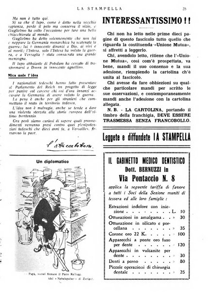 La stampella periodico mensile della sezione milanese dell'Associazione nazionale fra mutilati ed invalidi di guerra