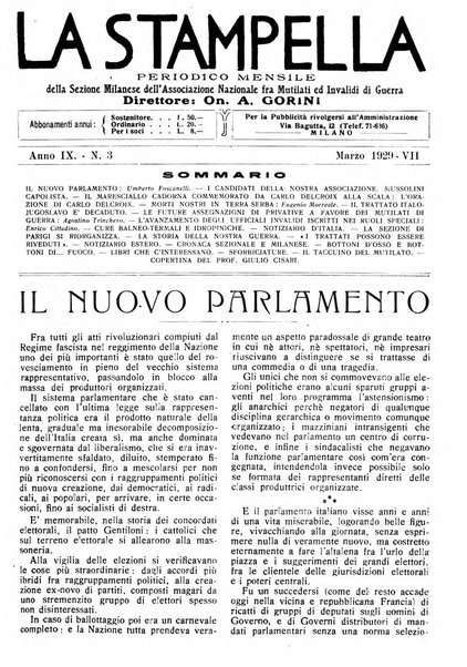 La stampella periodico mensile della sezione milanese dell'Associazione nazionale fra mutilati ed invalidi di guerra