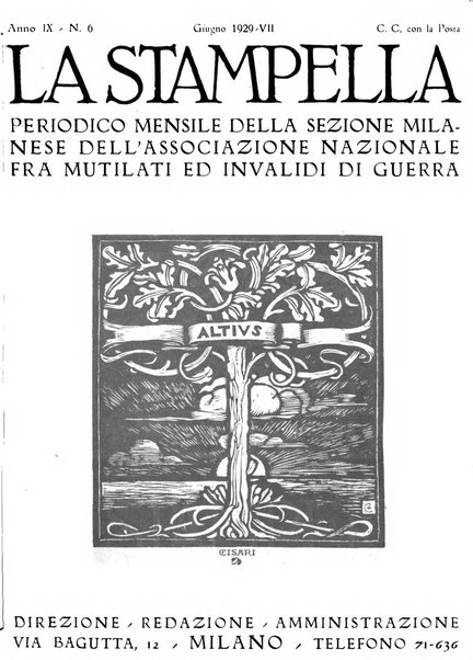 La stampella periodico mensile della sezione milanese dell'Associazione nazionale fra mutilati ed invalidi di guerra