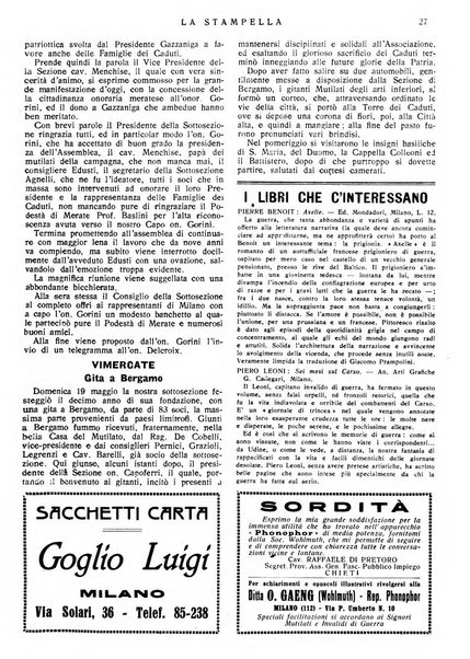 La stampella periodico mensile della sezione milanese dell'Associazione nazionale fra mutilati ed invalidi di guerra