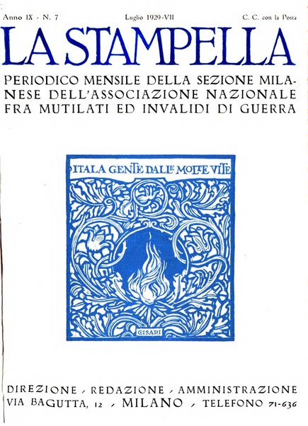 La stampella periodico mensile della sezione milanese dell'Associazione nazionale fra mutilati ed invalidi di guerra