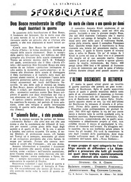 La stampella periodico mensile della sezione milanese dell'Associazione nazionale fra mutilati ed invalidi di guerra