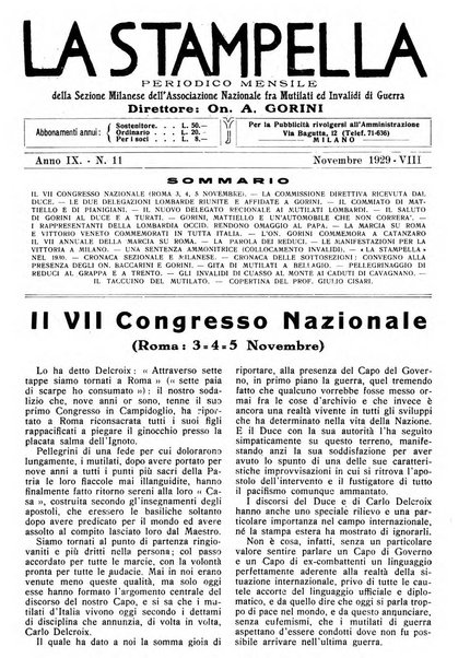 La stampella periodico mensile della sezione milanese dell'Associazione nazionale fra mutilati ed invalidi di guerra