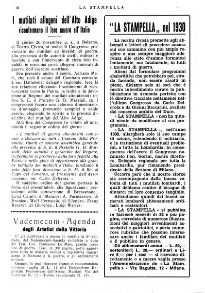 La stampella periodico mensile della sezione milanese dell'Associazione nazionale fra mutilati ed invalidi di guerra