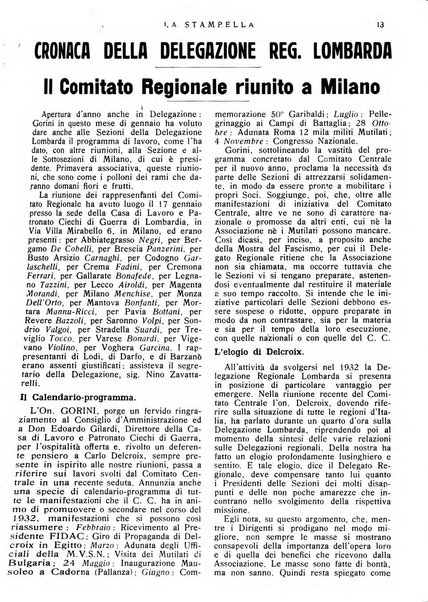 La stampella periodico mensile della sezione milanese dell'Associazione nazionale fra mutilati ed invalidi di guerra