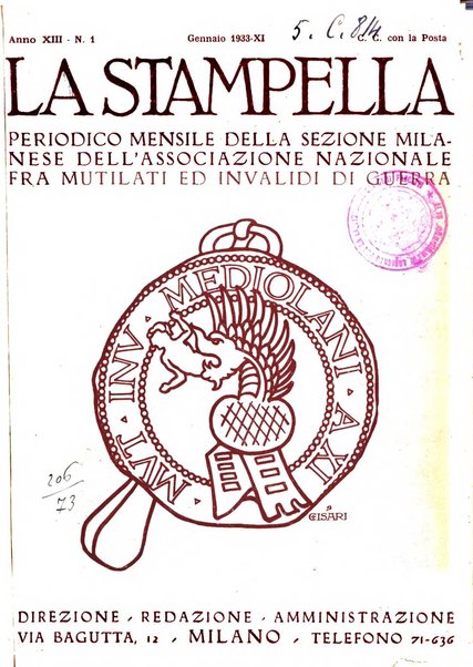 La stampella periodico mensile della sezione milanese dell'Associazione nazionale fra mutilati ed invalidi di guerra