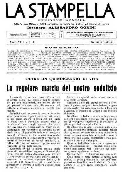 La stampella periodico mensile della sezione milanese dell'Associazione nazionale fra mutilati ed invalidi di guerra