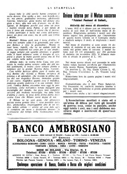 La stampella periodico mensile della sezione milanese dell'Associazione nazionale fra mutilati ed invalidi di guerra