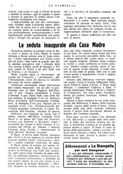 La stampella periodico mensile della sezione milanese dell'Associazione nazionale fra mutilati ed invalidi di guerra