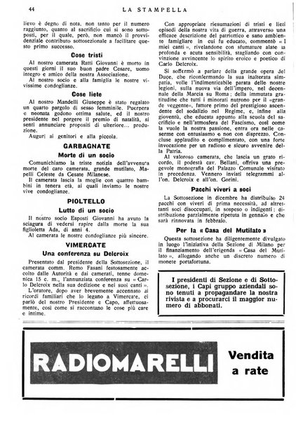 La stampella periodico mensile della sezione milanese dell'Associazione nazionale fra mutilati ed invalidi di guerra