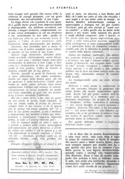 La stampella periodico mensile della sezione milanese dell'Associazione nazionale fra mutilati ed invalidi di guerra