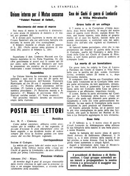 La stampella periodico mensile della sezione milanese dell'Associazione nazionale fra mutilati ed invalidi di guerra