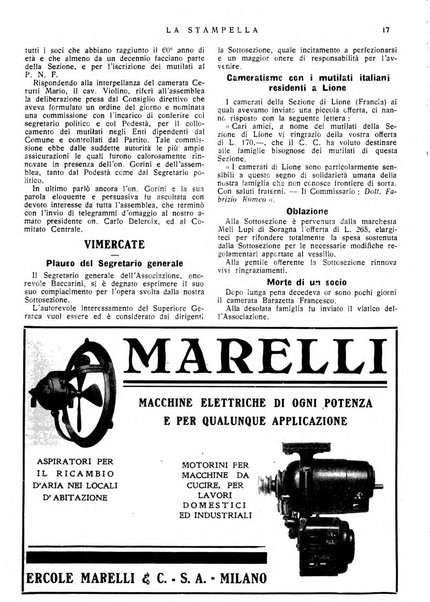 La stampella periodico mensile della sezione milanese dell'Associazione nazionale fra mutilati ed invalidi di guerra