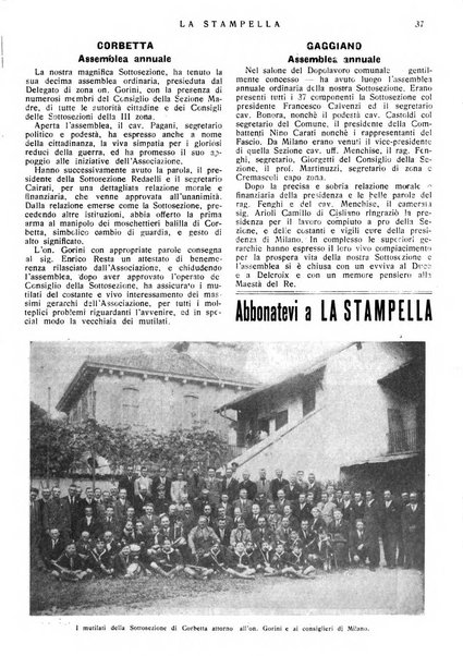 La stampella periodico mensile della sezione milanese dell'Associazione nazionale fra mutilati ed invalidi di guerra