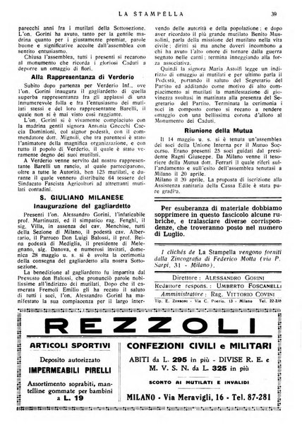 La stampella periodico mensile della sezione milanese dell'Associazione nazionale fra mutilati ed invalidi di guerra