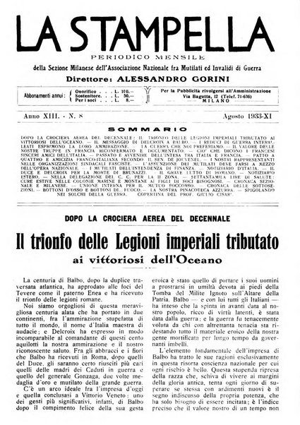 La stampella periodico mensile della sezione milanese dell'Associazione nazionale fra mutilati ed invalidi di guerra