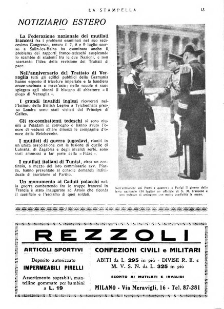 La stampella periodico mensile della sezione milanese dell'Associazione nazionale fra mutilati ed invalidi di guerra