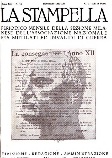 La stampella periodico mensile della sezione milanese dell'Associazione nazionale fra mutilati ed invalidi di guerra