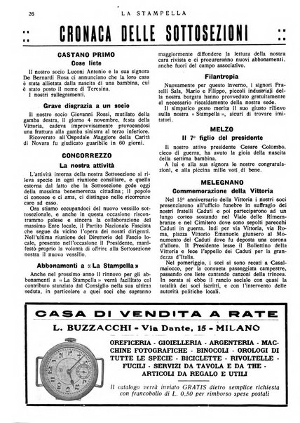 La stampella periodico mensile della sezione milanese dell'Associazione nazionale fra mutilati ed invalidi di guerra