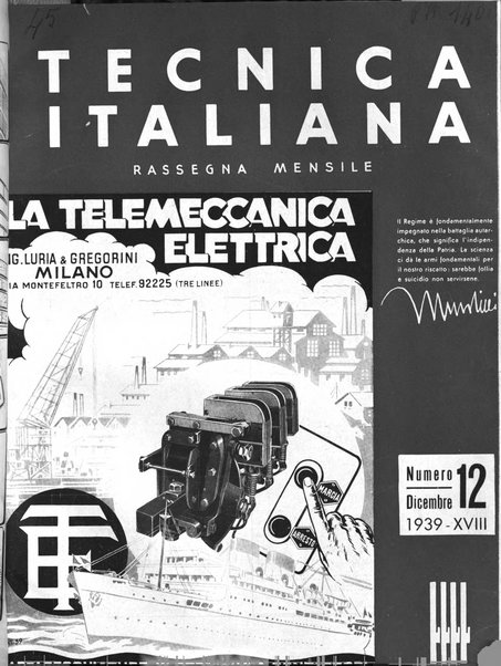 La tecnica italiana rassegna mensile