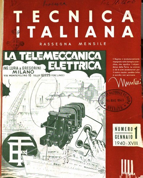 La tecnica italiana rassegna mensile