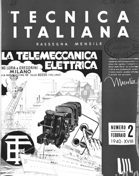 La tecnica italiana rassegna mensile