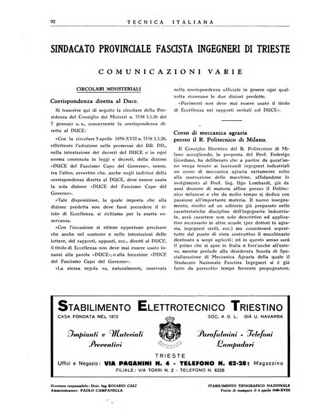 La tecnica italiana rassegna mensile