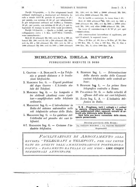 Telegrafi e telefoni rivista tecnica