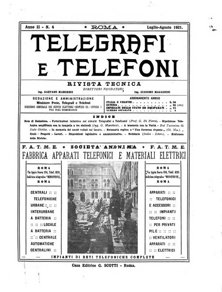 Telegrafi e telefoni rivista tecnica