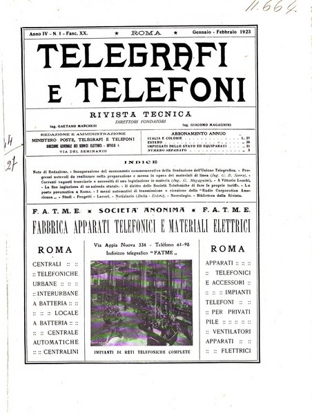 Telegrafi e telefoni rivista tecnica