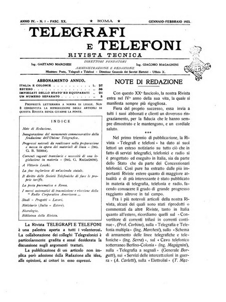 Telegrafi e telefoni rivista tecnica