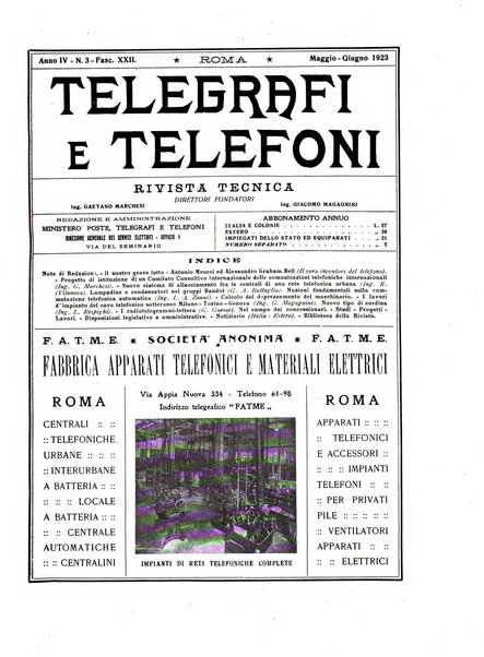 Telegrafi e telefoni rivista tecnica